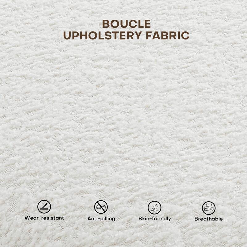 56.3"W Boucle Upholstered Bedroom Bench for Entryway End of Bed - 56.3"W x 19.7"D x 17.7"H