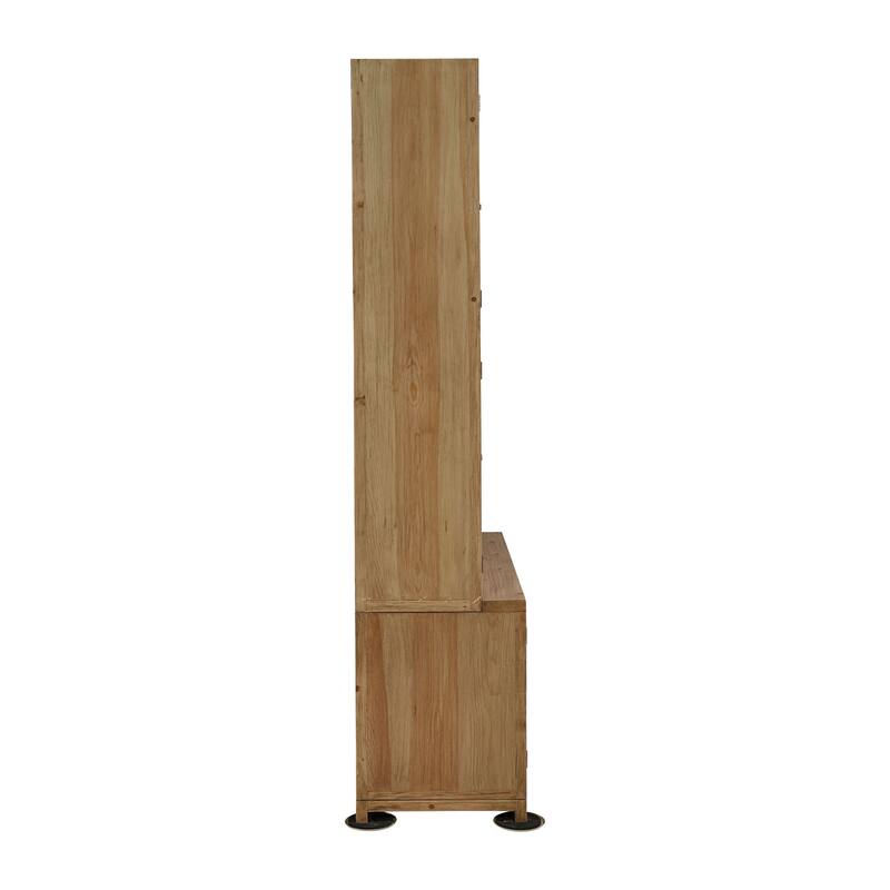Carden Reclaimed Pine Display Cabinet with Removable Shelves