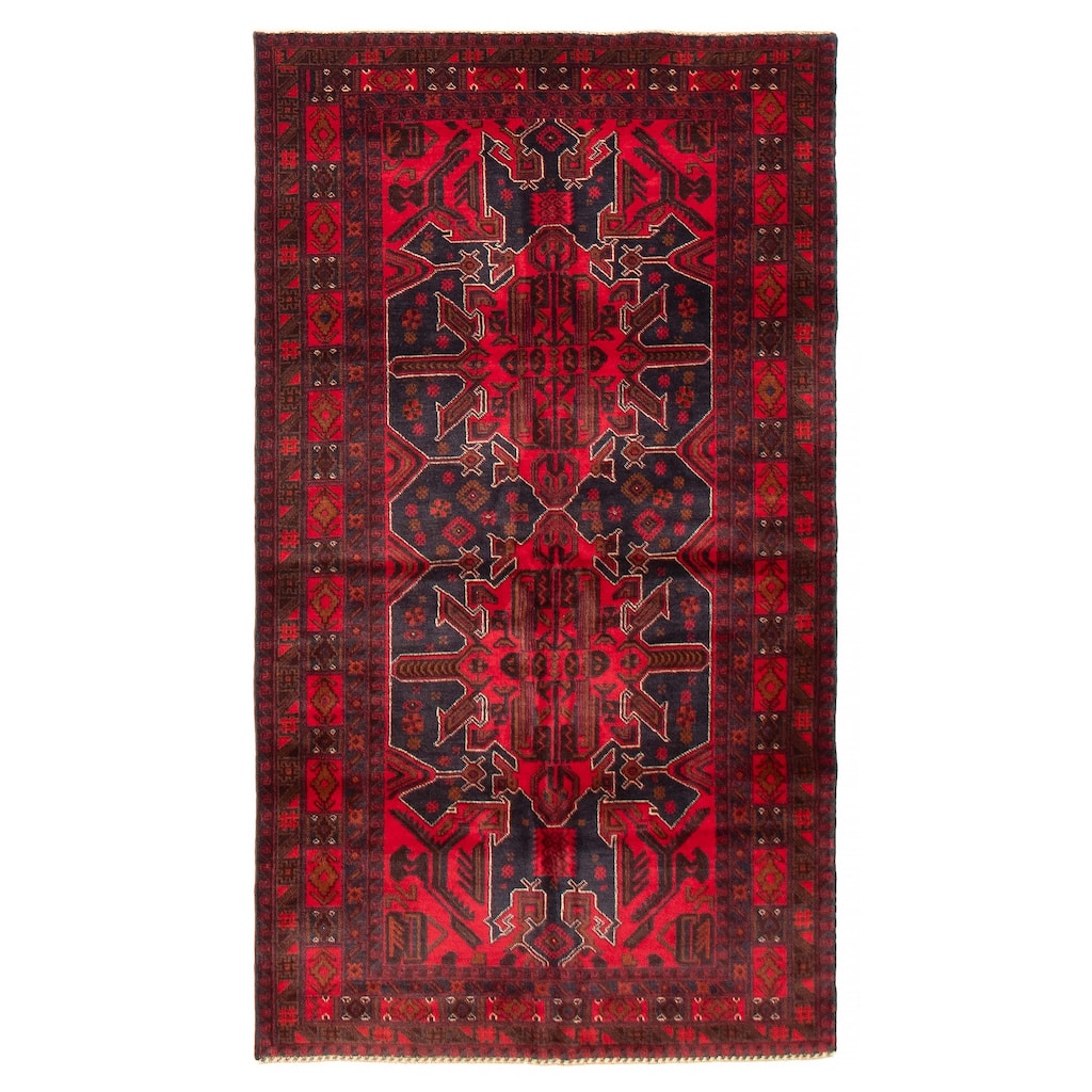 Teimani Red Rug 3'9" x 6'9" - 3'9 x 6'9