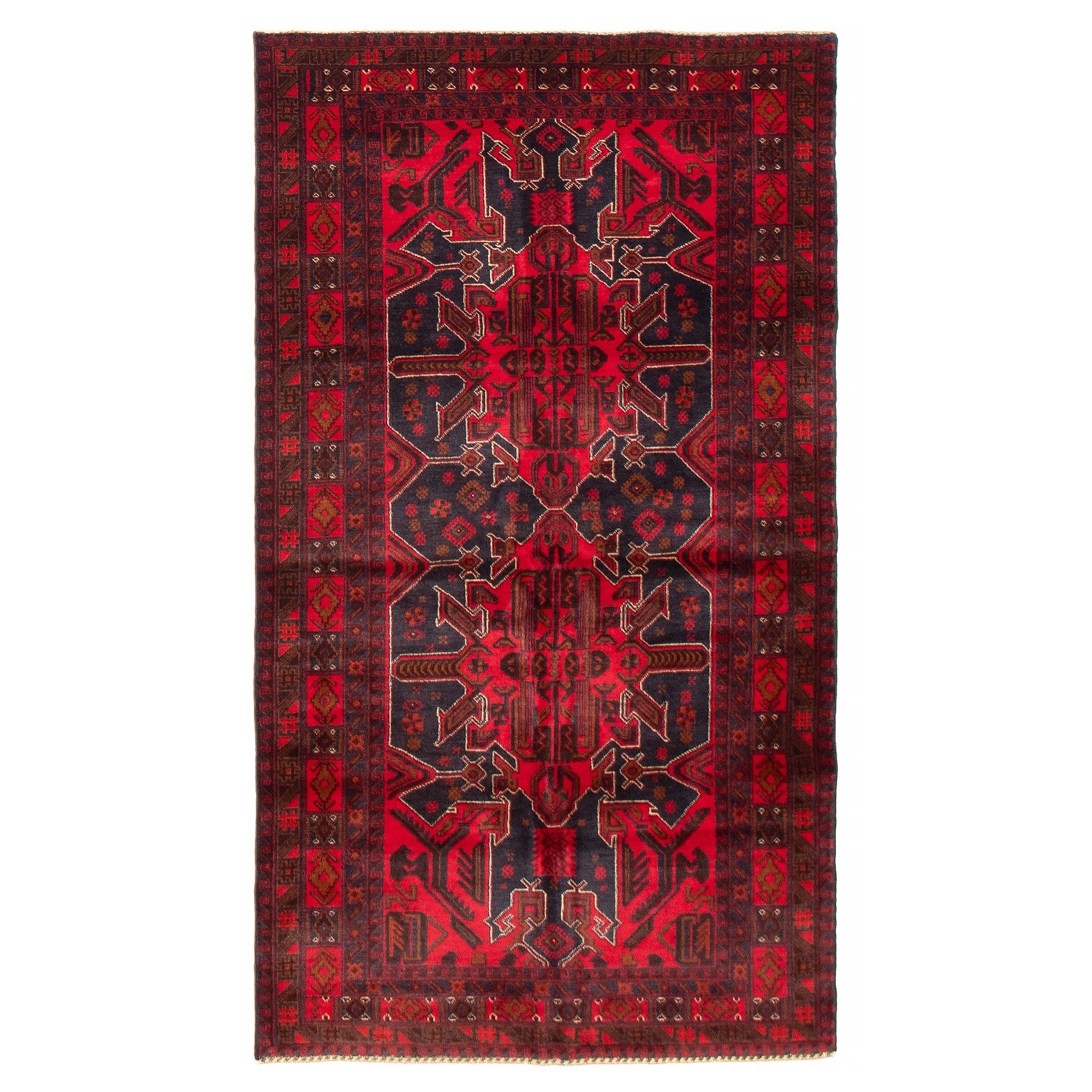 Teimani Red Rug 3'9" x 6'9" - 3'9 x 6'9
