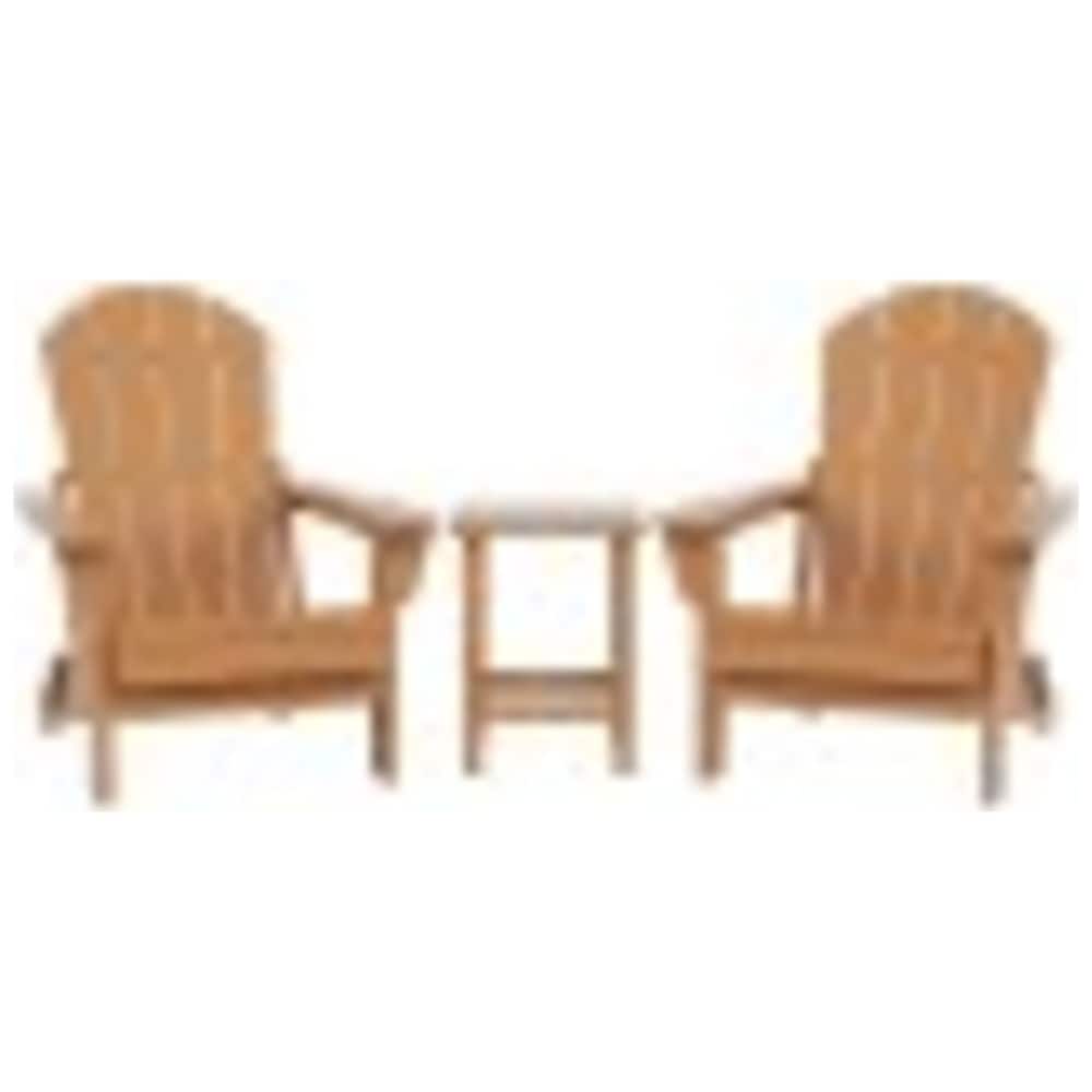 Laguna Hdpe All Weather Outdoor Patio Foldable Adirondack Chairs With Side Table (3-Piece Set)