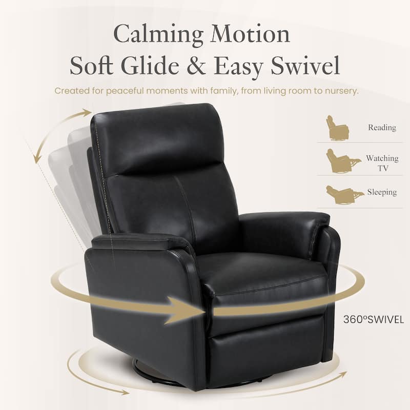 Fabric Recliner Sofa Chair Swivel Rocking Footrest-Single Seat for Living Room