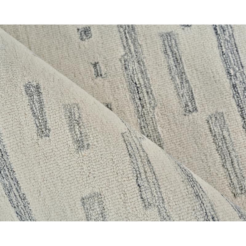 Exquisite Rugs Carmel Handmade Hand-tufted New Zealand Wool on Canvas Ivory/Gray Area Rug