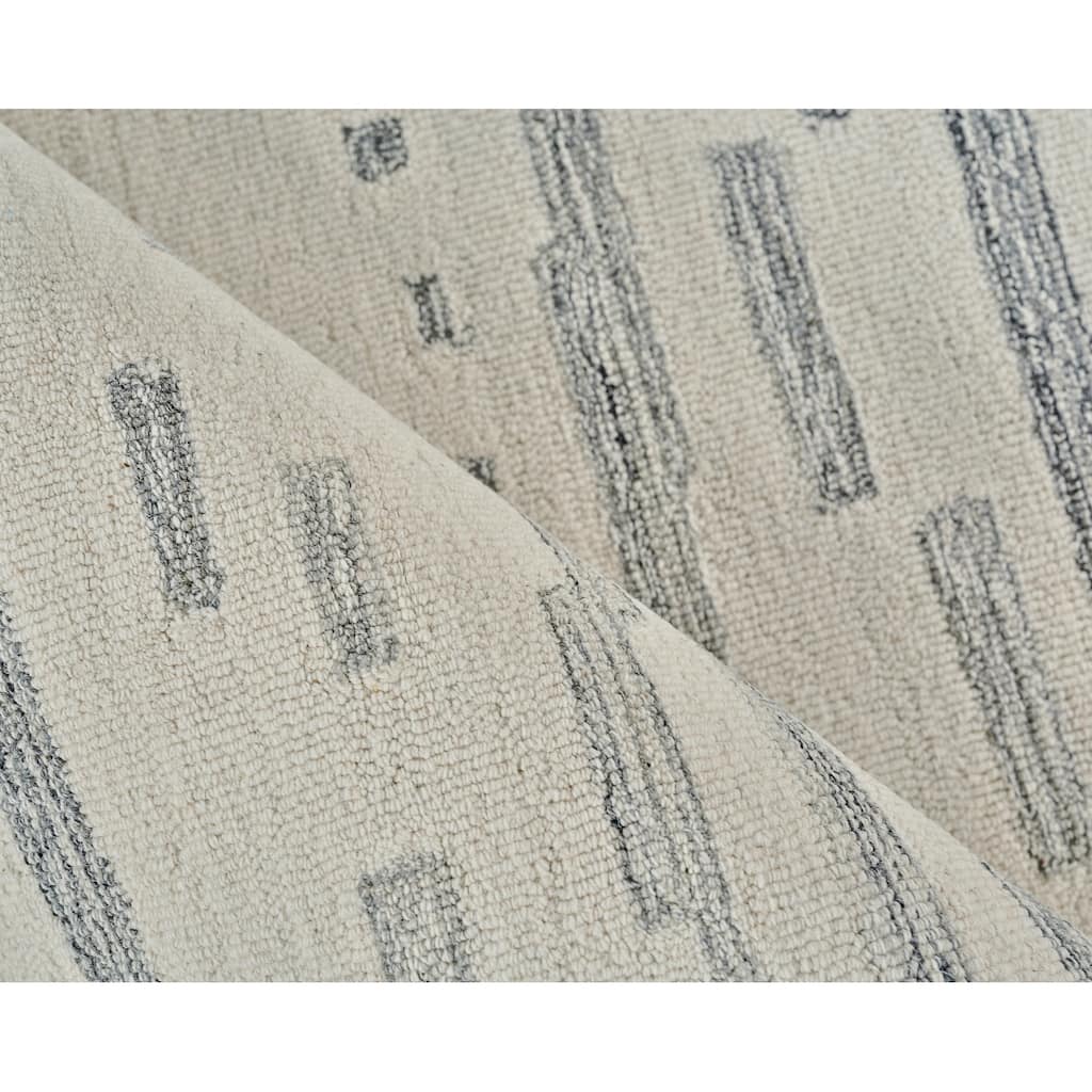 Exquisite Rugs Carmel Handmade Hand-tufted New Zealand Wool on Canvas Ivory/Gray Area Rug