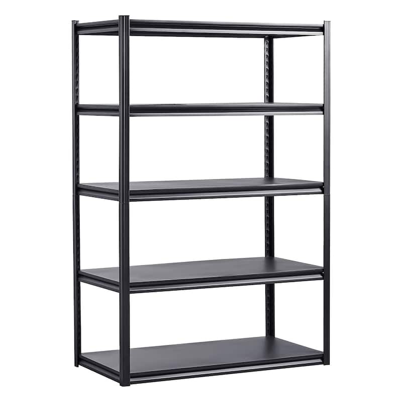 Black Steel Adjustable Garage Shelves, 3000 lbs Heavy-Duty Rack - 24" D x 48" W x 72" H