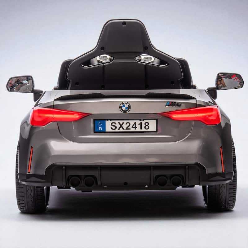 BMW M4 24V Kids Ride On Car with Remote Control, 3-Speed, Bluetooth, USB/MP3, LED Lights, Story Mode & Pull Handle Design