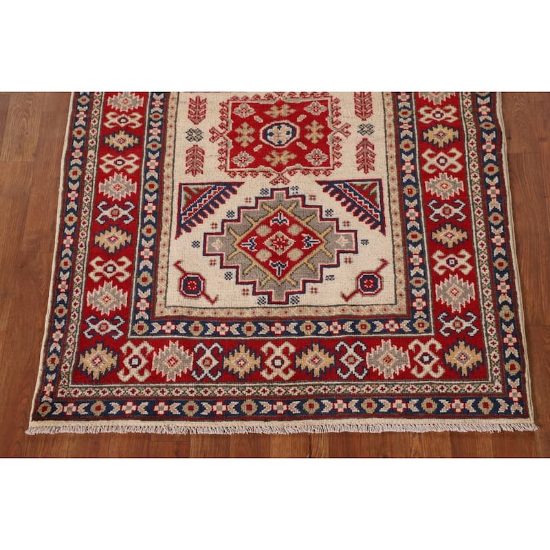 Kazak Oriental Accent Rug Hand-Knotted Wool Carpet - 3'5"x 4'9"