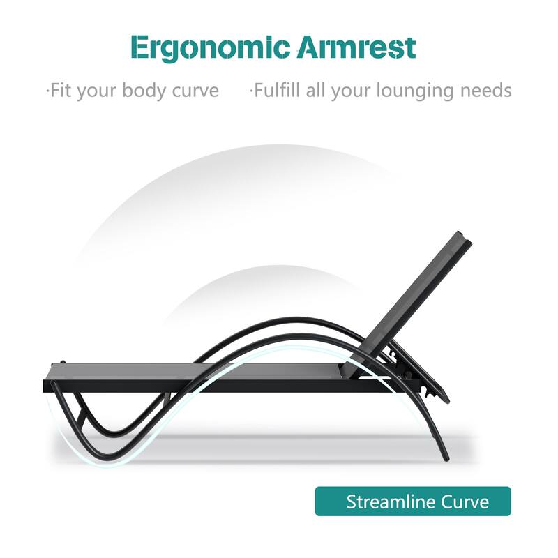 Futzca 2 Set Outdoor Lounge Chair, Pool Chaise Lounge - N/A