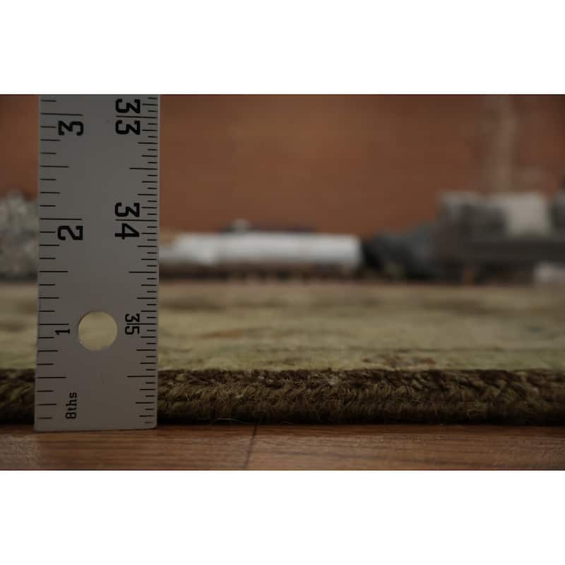 Hand Knotted Oriental 100% Wool Carpet Transitional Floral Brown Oushak Area Rug - 6' 0'' X 4' 1''