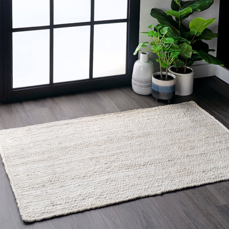 Nuloom Adelaida Farmhouse Jute Area Rug - 3' x 5' - Ivory