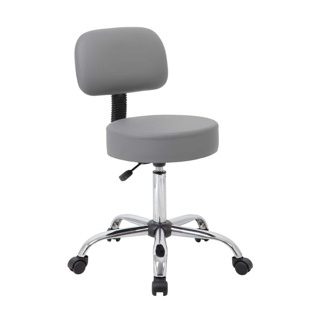 Boss Be Well Antimicrobial Vinyl Medi-Spa Adjustable Stool with Back