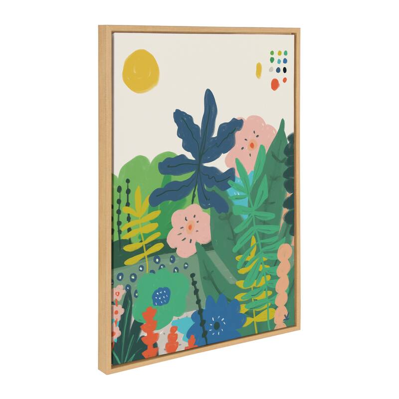 Kate and Laurel Sylvie Zen Garden 1 Framed Canvas by Kelly Knaga