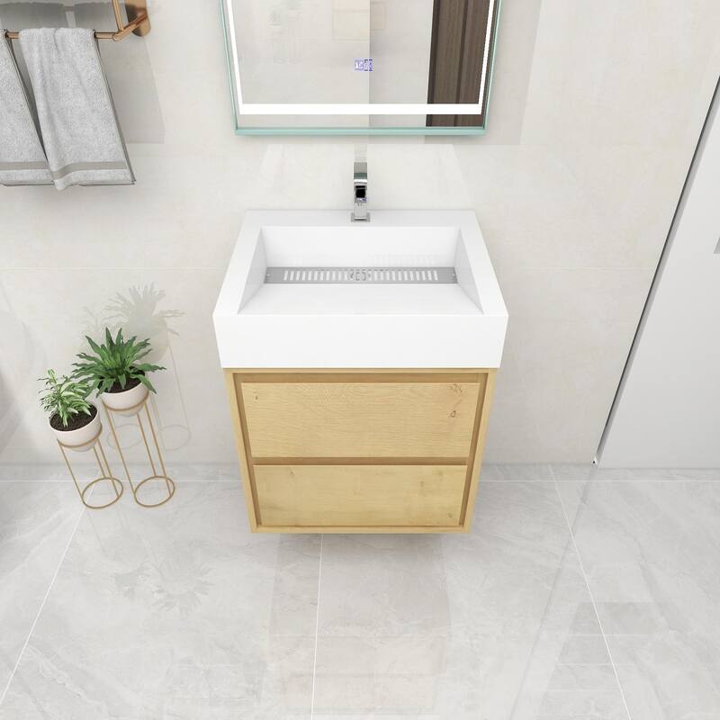 Victoria 24" Wall Mounted Modern Vanity with Acrylic Sink