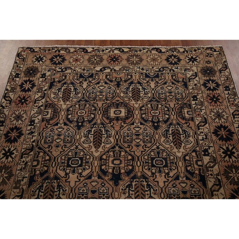 All-Over Bakhtiari Persian Vintage Area Rug Hand-Knotted Wool Carpet - 5'3" x 9'11"
