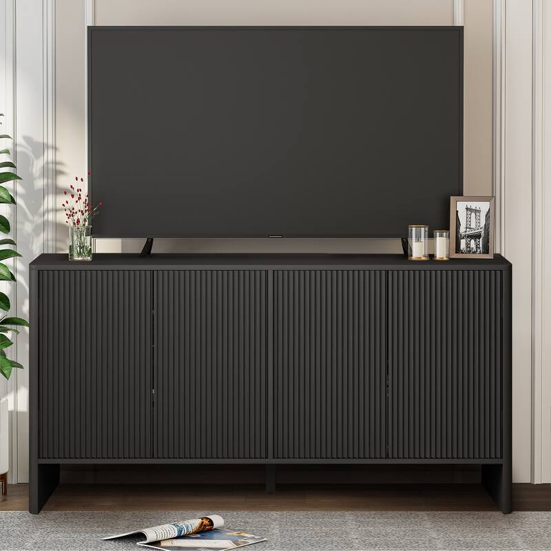 57in.W Wooden 4-Door sideboard/Buffet Storage Cabinet