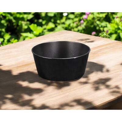 HomeRoots 10" Black Recycled Plastic Indoor Outdoor Round Pot Planter