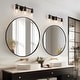 preview thumbnail 4 of 10, Modern Black Farmhouse 3-Light Bathroom Vanity Light Cylinder Glass Wall Sconce - L 22" x W 7.1" x H 9.6"