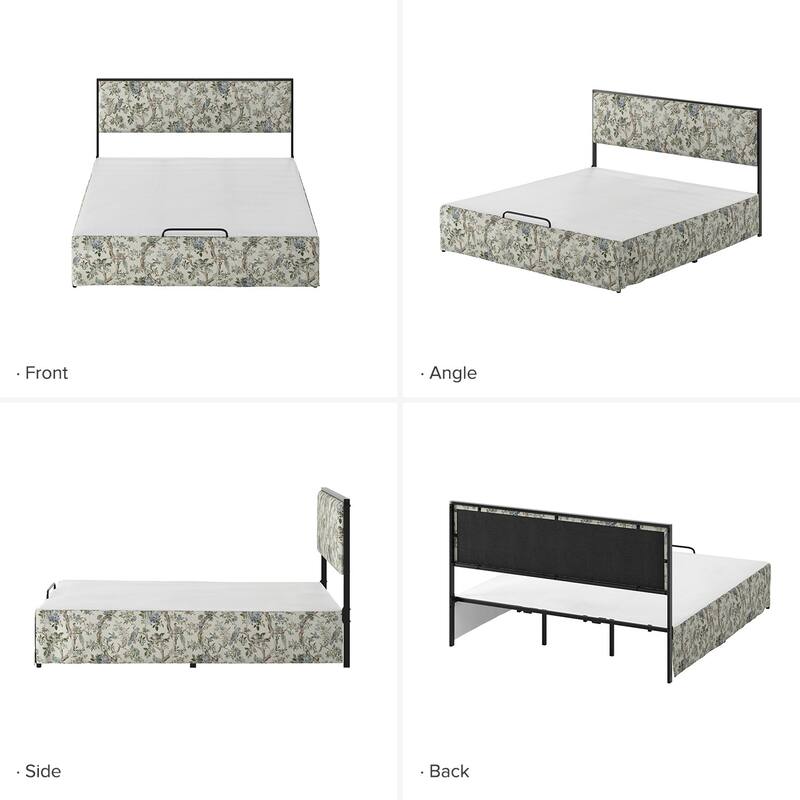 Oliver Modern Washable Slipcover Bed Upholstered Metal by HULALA HOME