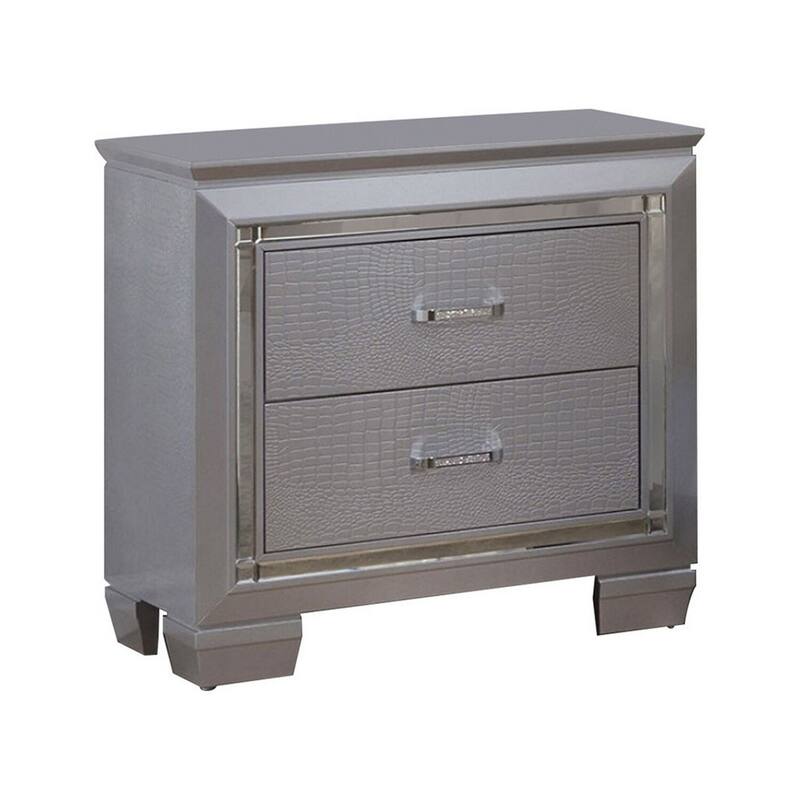Silvery Gray 2 Drawer 30 in. W Nightstand with Sturdy Hardware and Ample Storage