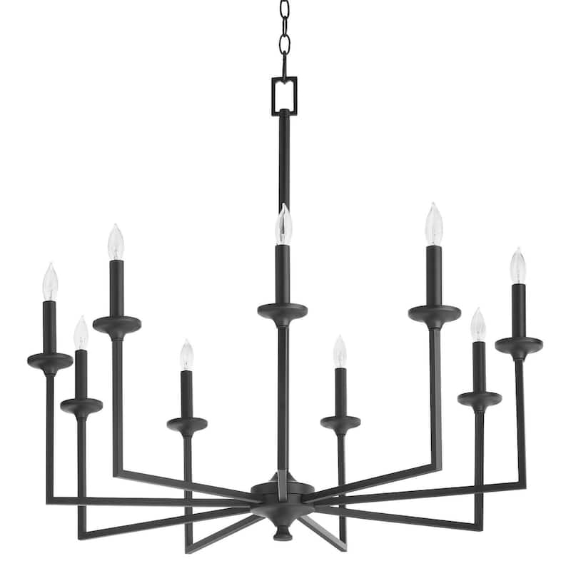 Quorum International 6005-9 Eldorado 9 Light 32" Wide Taper Candle - Matte Black