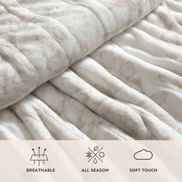 Laura Ashley Plush Knitted Heated Blanket Reversing To Ultra-Soft