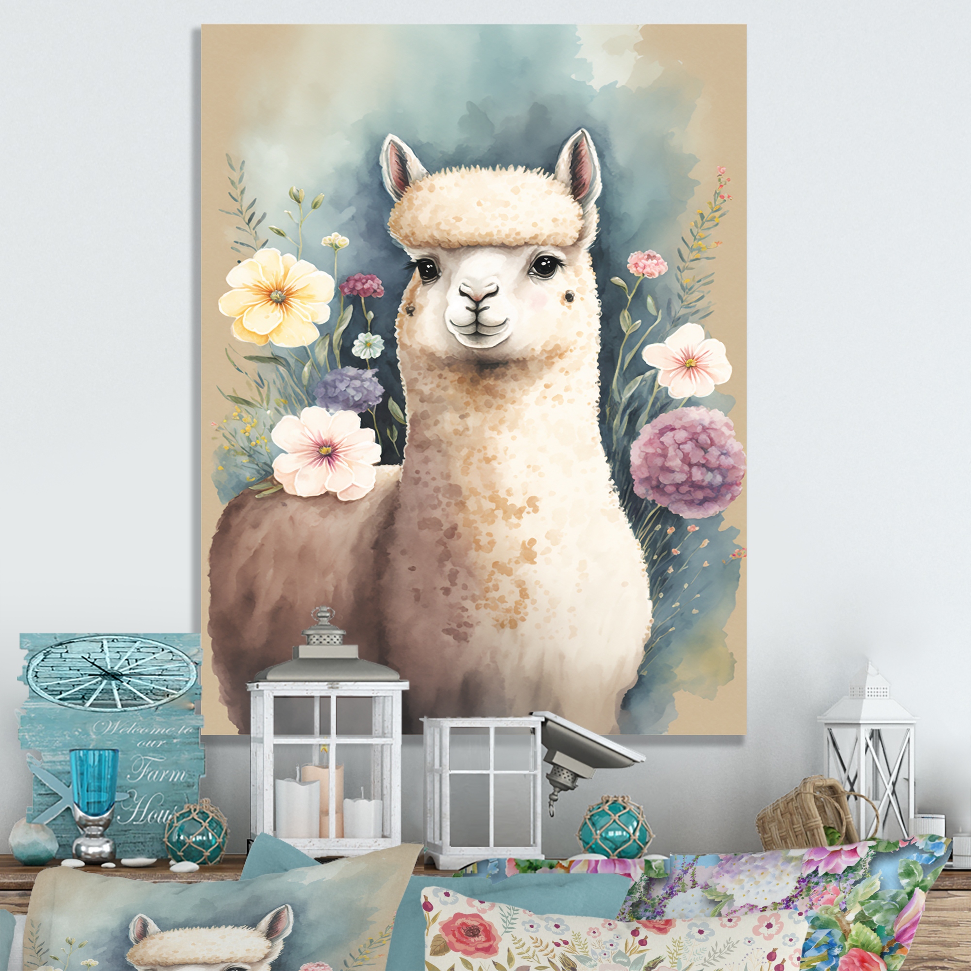 Llama wall discount art