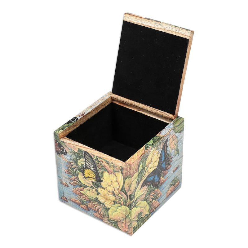 Novica Handmade Tropical Forest Wood Jewelry Box