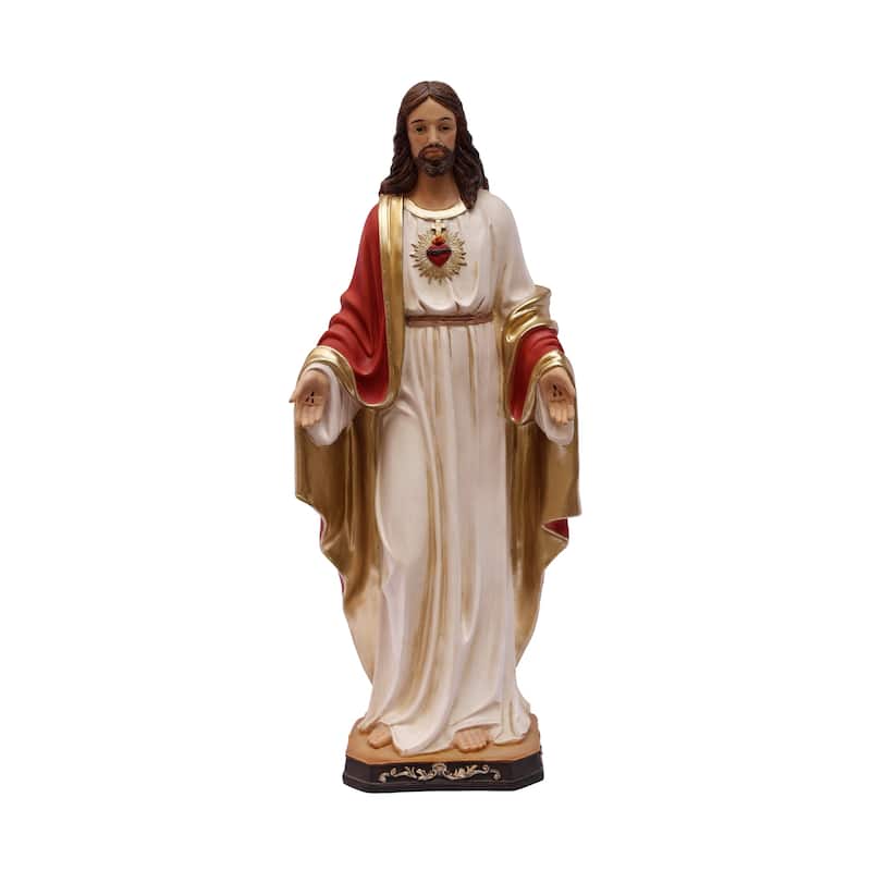 Standing Sacred Heart of Jesus Figurine with Open Hands - 12"