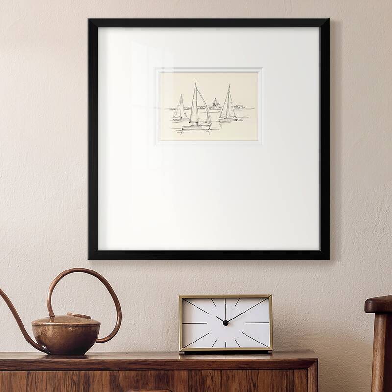 Coastal Contour Sketch IIPremium Framed Print