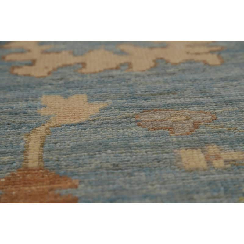 Hand Knotted Oriental 100% Wool Carpet Transitional All-Over Greys & Charcoal Oushak Area Rug - 9' 7'' X 8' 7''