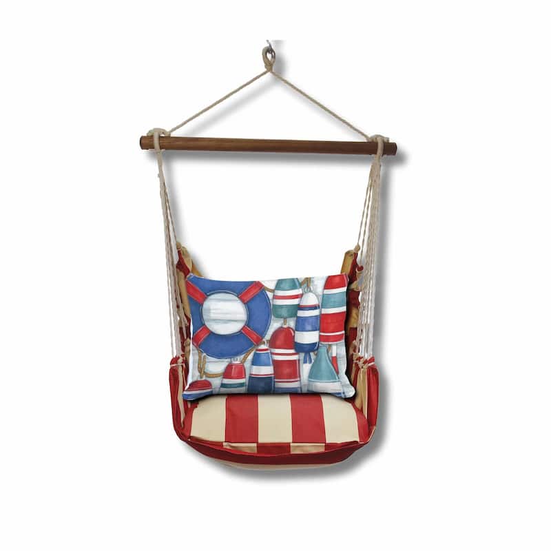 Magnolia Casual Swing Set 4 piece - Americana Stripe w/ Red and Blue Buoys
