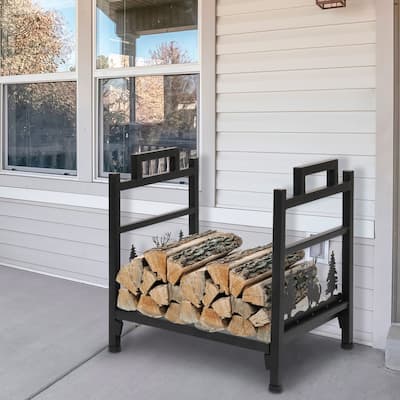 Single Layer Firewood Holder With Animal Pattern