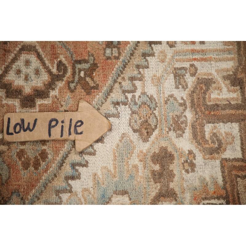 Hand Knotted Oriental 100% Wool Carpet Traditional Medallion Oranges & Rust Heriz Area Rug - 10' 8'' X 8' 4''