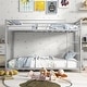 preview thumbnail 2 of 18, Gymax Twin Over Twin Low Metal Bunk Bed with Ladder Guardrails for