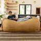 preview thumbnail 25 of 49, Jaxx 7ft Oversized Bean Bag Couch – Extra Large 3-Seat Floor Sofa with Washable Cover Play Rooms, Living Rooms & Basements Camel