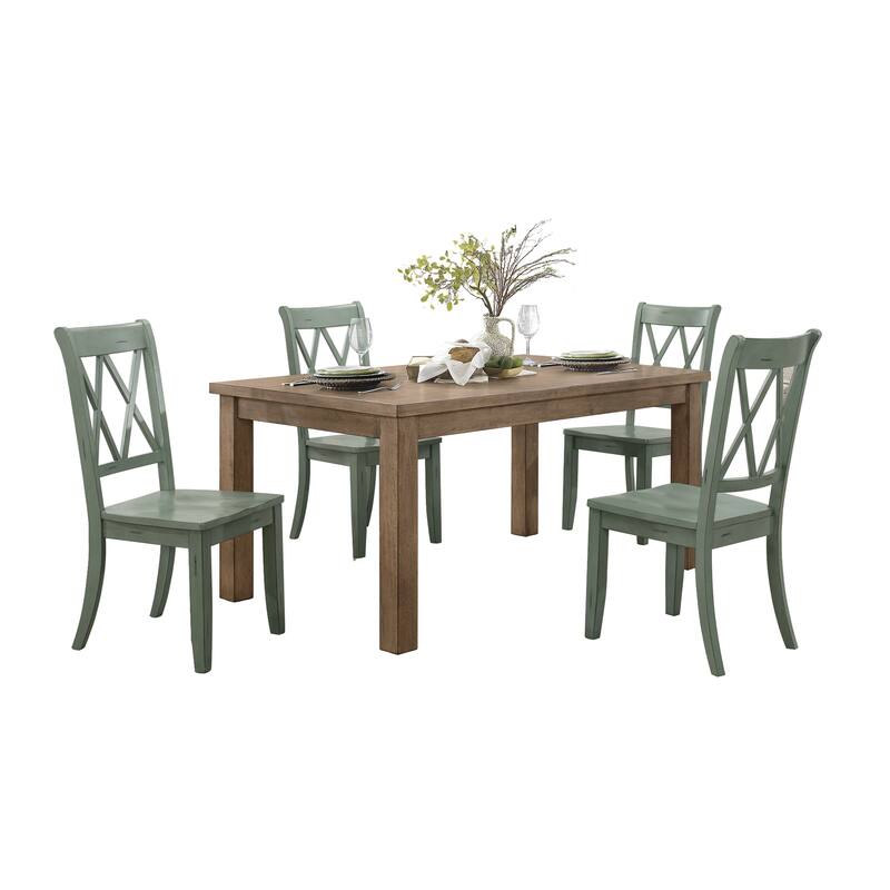 Wooden Dining Chairs Set of 2, Farmhouse Kitchen Chair with Wood Legs