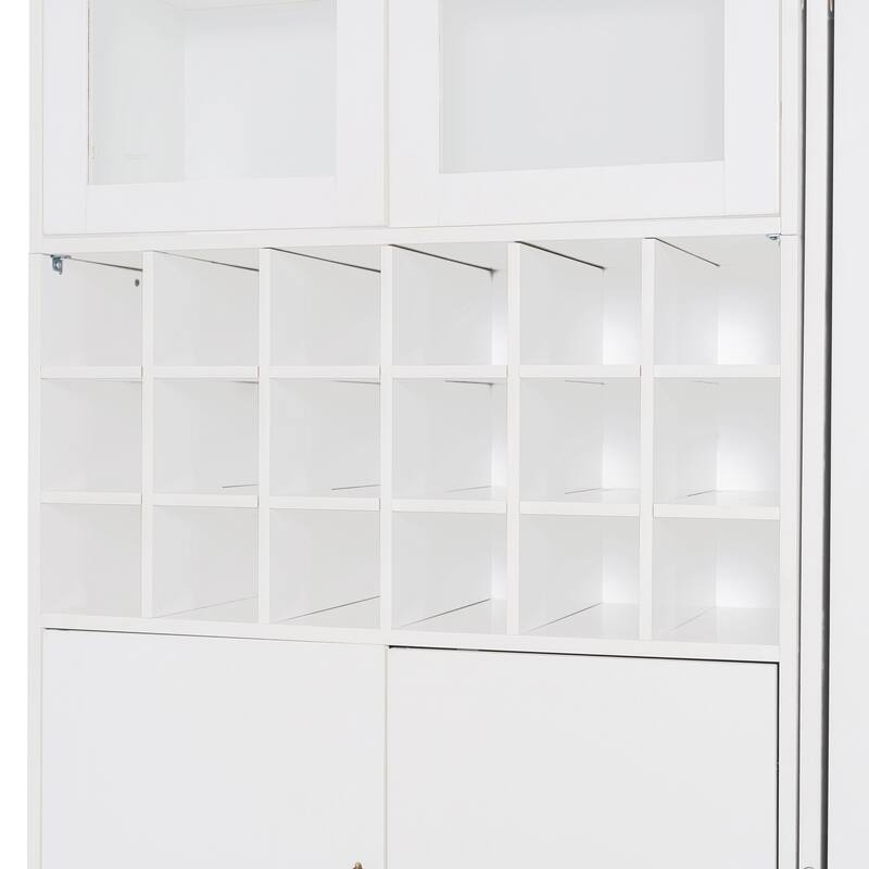 Space-Saving Full Size Murphy Bed with Sofa, Shelves, USB & Light in White