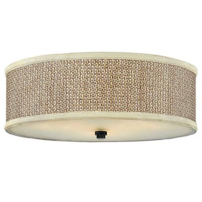 Zen 3-Light Flush Mount in Mystic Black