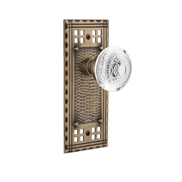 Nostalgic Warehouse CRACED_DD_NK Vintage Crystal Egg and Dart Dummy Door Knob Set with Craftsman Rose
