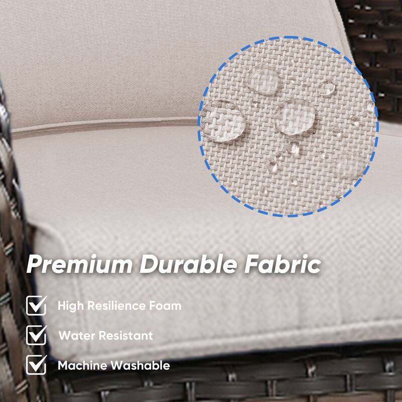 Outdoor Swivel Glider Chair Patio Chairs with 5-Inch Thick Cushions