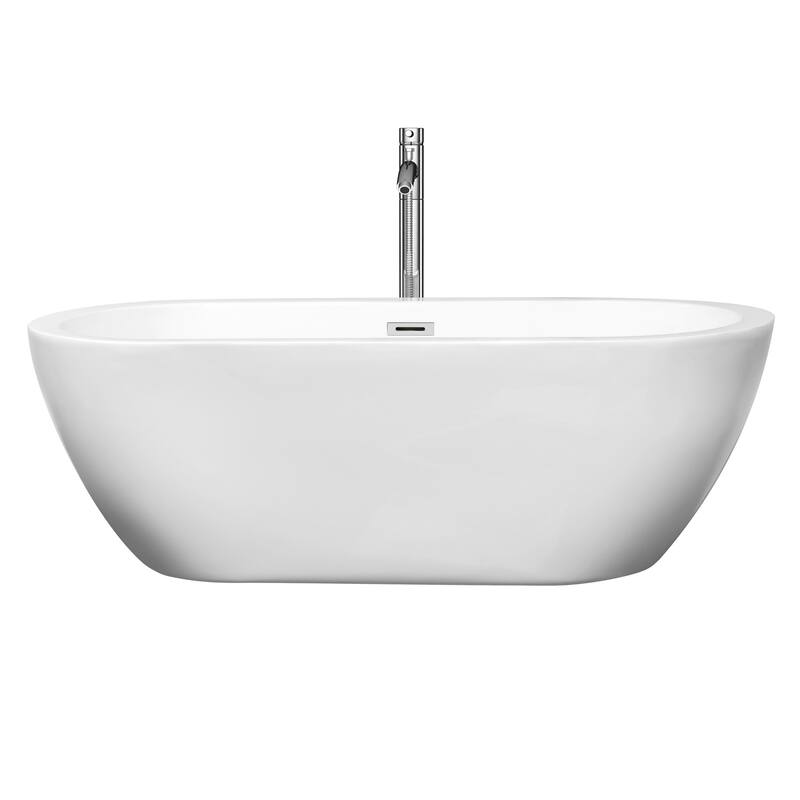 Wyndham Collection Soho 68-inch White Freestanding Soaking Bathtub