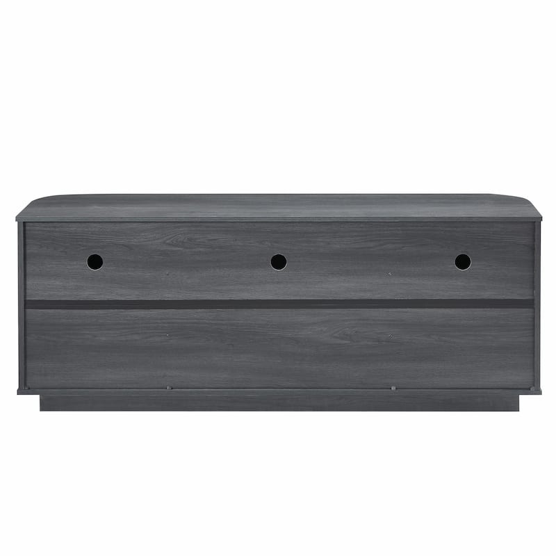 64-Inch Wavy TV Cabinet, Round Sideboard, Wooden Vertical Stripe Storage Cabinet