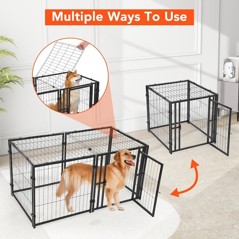 Large Dog Crate, Puppy Dog Playpen, Pet Cage for Yard, Indoor Outdoor