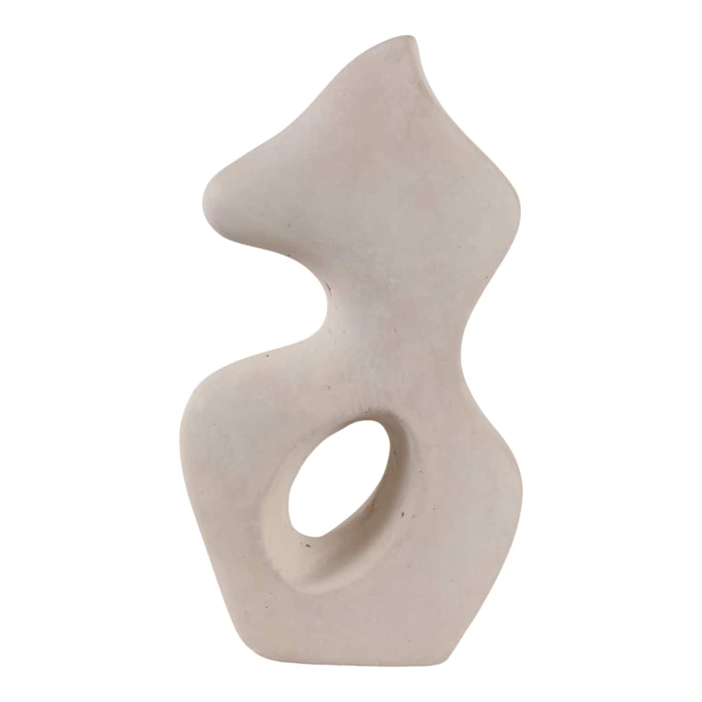 Pottery Abstract Sculpture with Curved Silhouette and Artistic Design