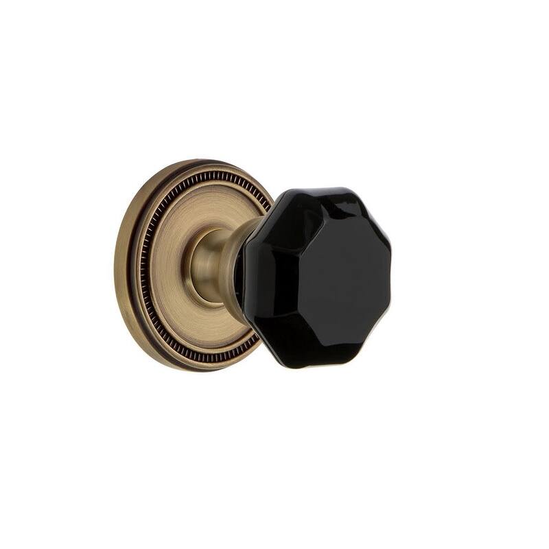 Grandeur Soleil Solid Brass Rose Single Dummy Door Knob with Lyon - Vintage Brass