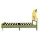 preview thumbnail 8 of 10, Twin Size Upholstered Platform Bed with Sunflower Shaped Headboard, Cute Bedframe w/Wood Slats Support for Kids Girls Boys Green