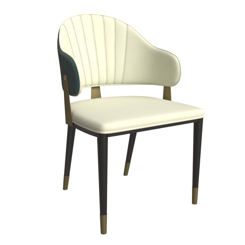 7-Piece Dining Set with 63-Inch Rectangular MDF Dining Table and 6 Leather Arm Chairs