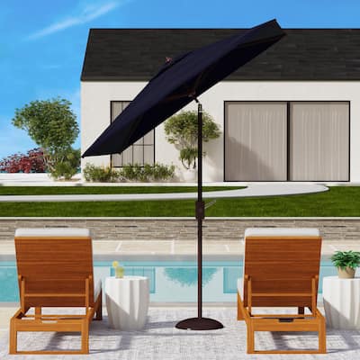 SAFAVIEH Outdoor Wesler 7.5 Ft Square Auto Tilt UV Protected Umbrella