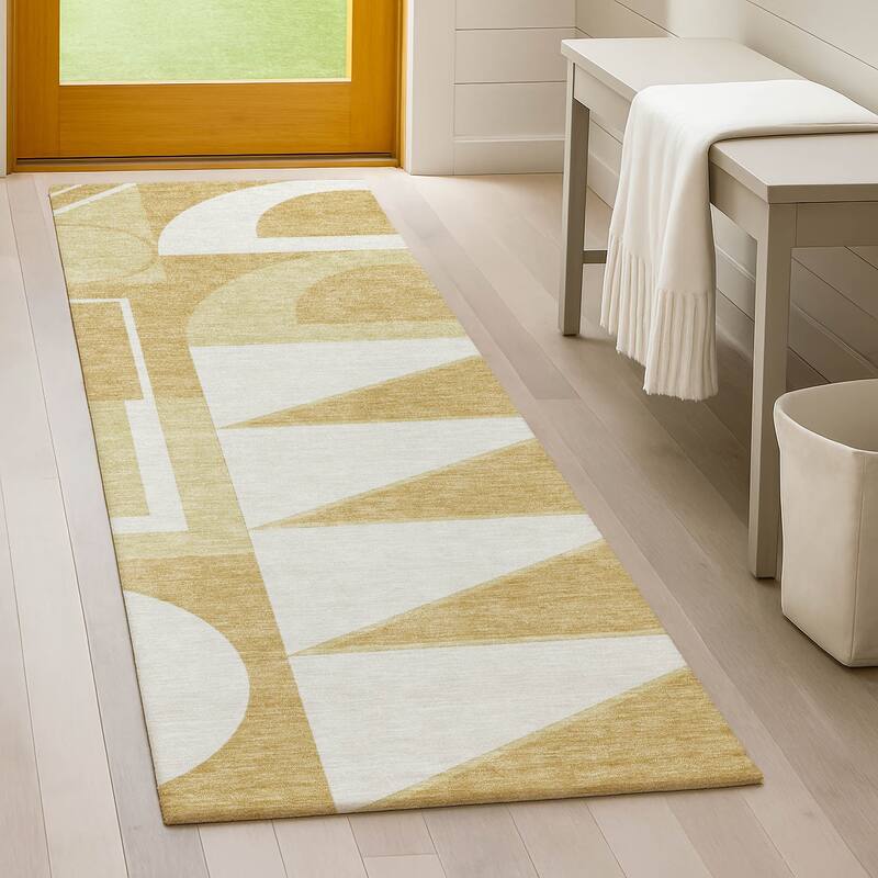 Machine Washable Indoor/ Outdoor Modern Crowley Chantille Rug
