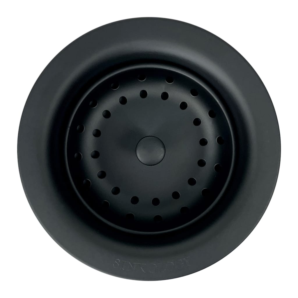 SinkSense Matte Black 3.5" Basket Strainer Drain with Post Style Basket